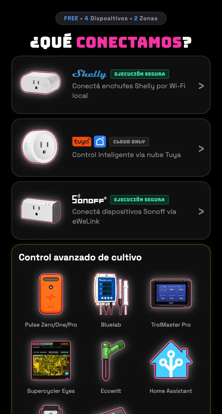 Device onboarding screen with the supported brands